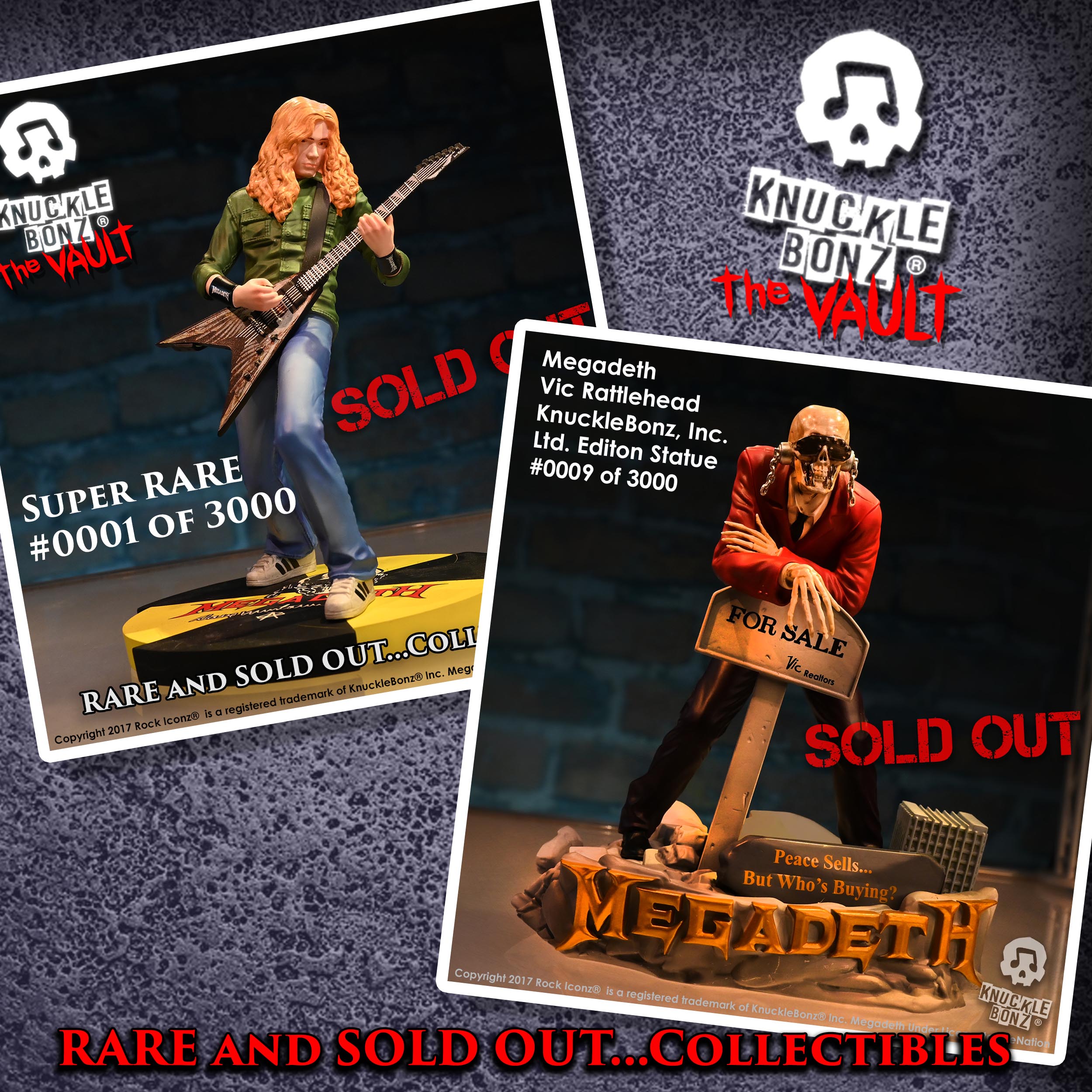 RARE SOLD OUT Megadeth Dave Mustaine and Vic Rattlehead - Auctions Live from KnuckleBonz Vault